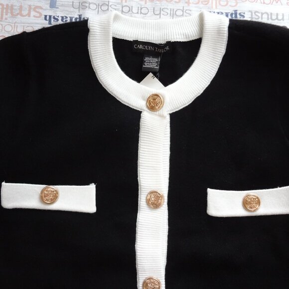 NWT. Carolyn Taylor woman cardigan sweater button front knit top. - Picture 4 of 8